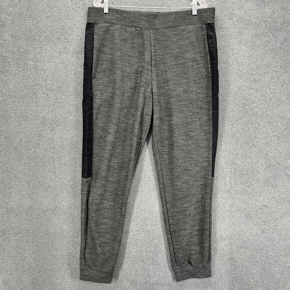 Calvin Klein Jeans Joggers Womens Large Gray Black stripe Logo sweatpants - Picture 1 of 12